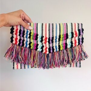 Stella & Dot Multicolor Taj Fringe Clutch
